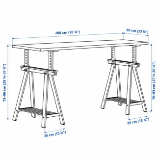Escritorio de 2m IKEA LAGKAPTEN con caballetes