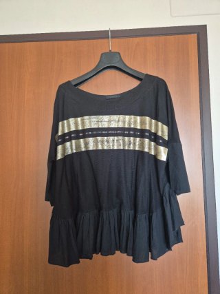 Victoria C Blusa Tunica Donna Nera Oro Taglia Unic