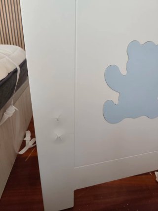 Cuna blanca con colchón