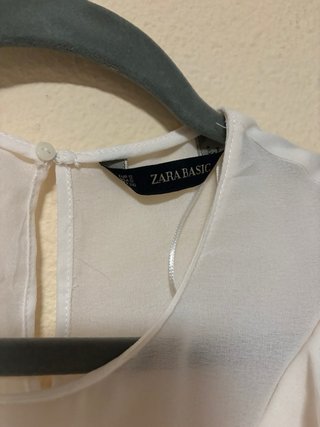 Blusa Zara volantes blanca Talla S