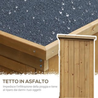 Caseta de Jardín de Madera con Techo Impermeable, Armario de Exterior para Herramientas de Jardín con 3 Estantes, 87X46.5X160Cm