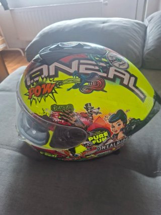 Casco Moto Amarillo con Diseño