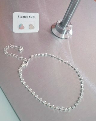 Pendientes y tobillera de plata