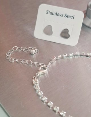 Pendientes y tobillera de plata