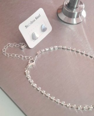 Pendientes y tobillera de plata