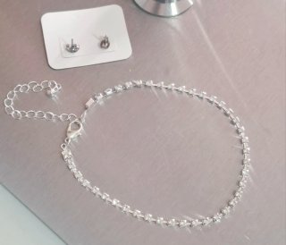 Pendientes y tobillera de plata