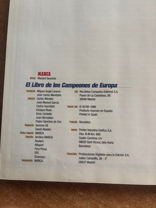 El libro de los campeones de europa