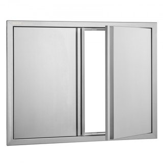 Puerta de Acceso para BBQ, Puerta Doble para Cocina Exterior de 787x609 mm, Puerta Montada a Ras de Acero Inoxidable, Puerta Vertical de Pared con Mangos Rehundidos, para Isla de BBQ, Estación de ...