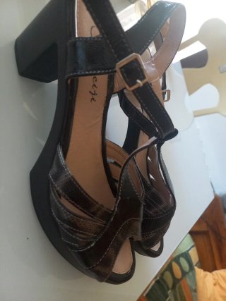 Sandalias Yameiji Mujer Negro/Plata