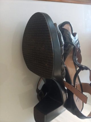 Sandalias Yameiji Mujer Negro/Plata