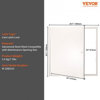 Panel de Acceso para Yeso y Techo, Paneles de Acceso de Plomería de 24 x 24 Pulgadas, Puerta de Acceso Reforzada, Cubierta de Agujero de Pared de Acero de Alta Resistencia, Panel Hingido Removible...