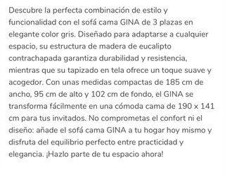 Sofá Cama Gris Tela
