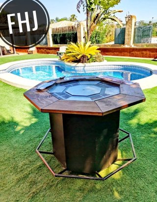 Barbacoa de obra con horno y campana AQ-2