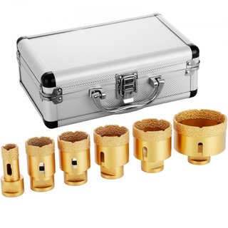 Juego de Brocas de Diamante 6 PCS con Brocas de Diamante de 20mm-68mm para Azulejos de Cerámica y Mármol