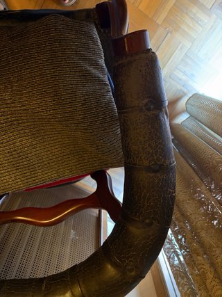 Silla Vintage Cuero y Madera