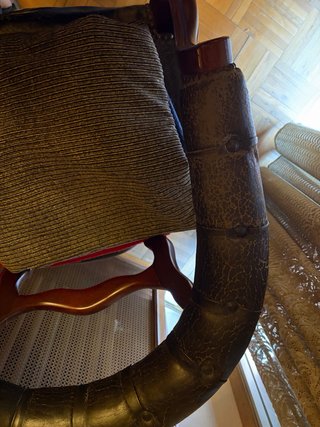 Silla Vintage Cuero y Madera