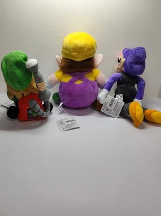 Set 3 Peluche Super Mario Luigi Wario Waluigi