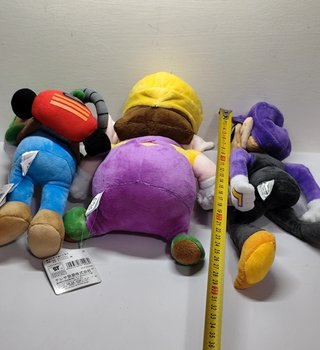 Set 3 Peluche Super Mario Luigi Wario Waluigi