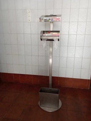 Dispensador bolsas/guantes con papelera