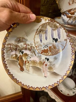 2 Juegos de café porcelana pintado a mano