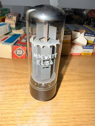 Válvula Miniwatt Mullard EL34 Doble O