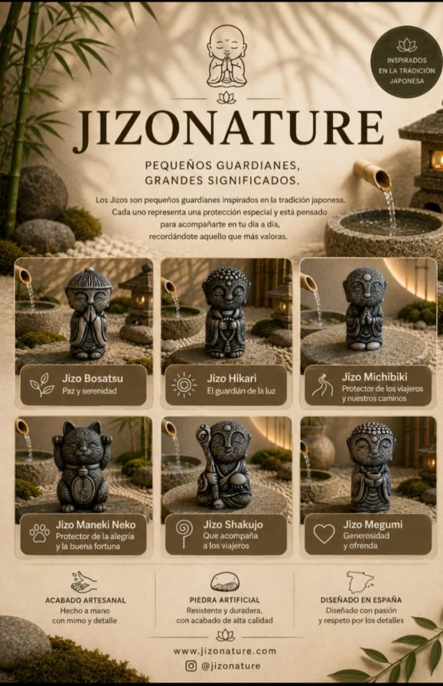 Lote 6 Figuras Buda Jizo Japonés 11cm