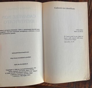 patricia cornewell romanzo