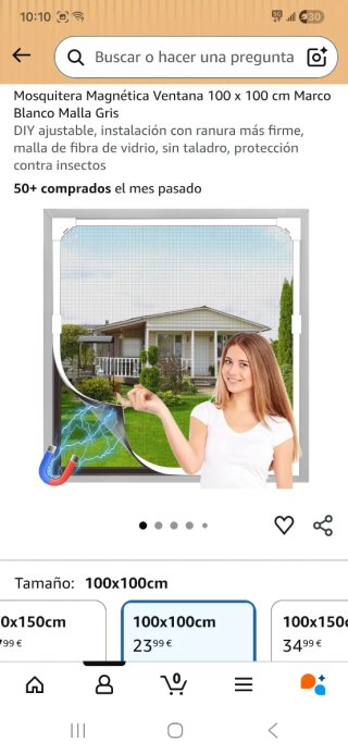 2 ud Mosquitera Magnética Ventana 100x100cm