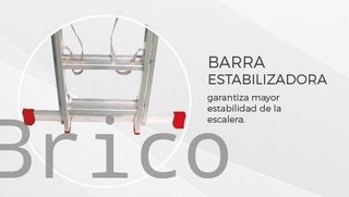 Escalera Aluminio 2x9 - 2,5+2,5 M - 66x25mm