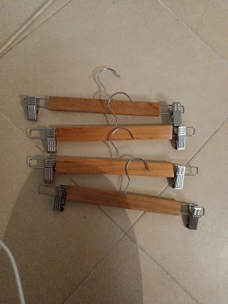 Lote 4 Perchas Madera Ajustables Adulto