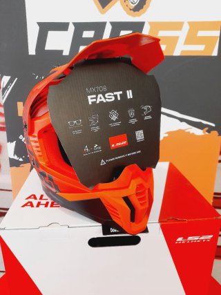 Casco LS2 MX708 Fast II Naranja/Rojo