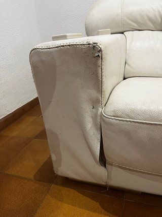 Sofá cama piel 3 plazas blanco