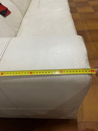 Sofá cama piel 3 plazas blanco