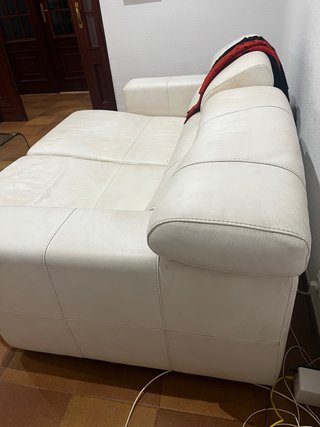 Sofá cama piel 3 plazas blanco