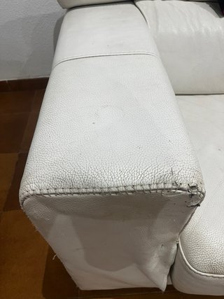 Sofá cama piel 3 plazas blanco