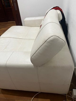 Sofá cama piel 3 plazas blanco
