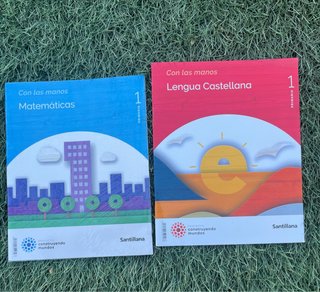 Libros Matemáticas y Lengua castellana 1 primaria