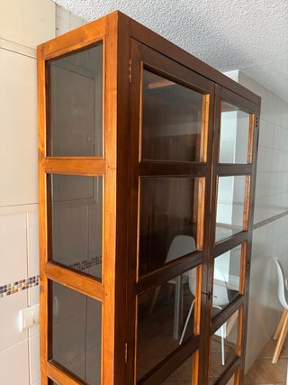 Vitrina de madera y cristal