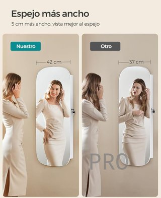 Armario para joyas de pared con luz - Songmics