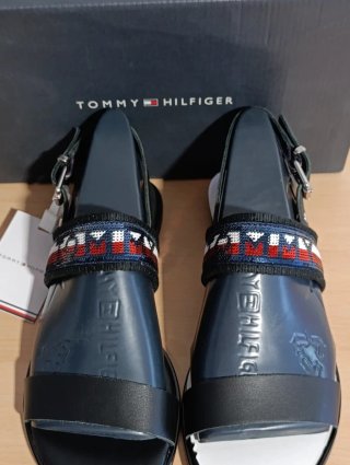 Sandalias Tommy Hilfiger Mujer T37 Negras Multicol