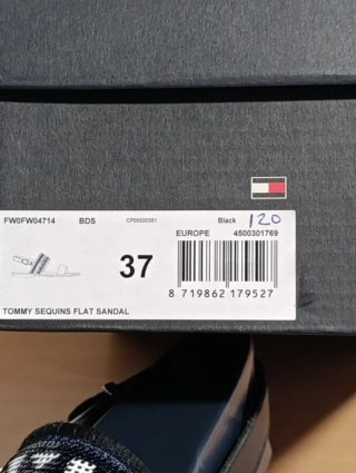 Sandalias Tommy Hilfiger Mujer T37 Negras Multicol