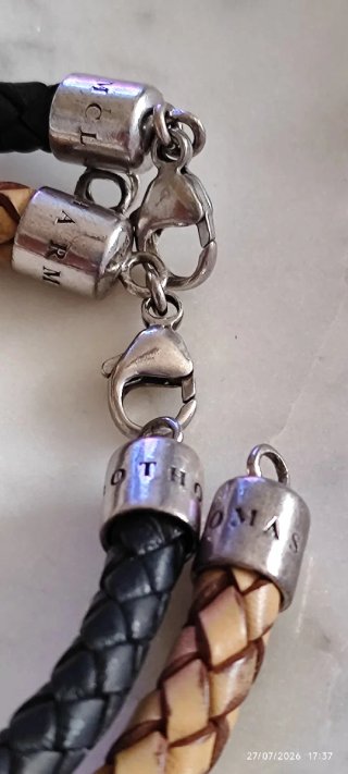 Pareja Pulseras Thomas Sabo Piel Trenzada y plata.