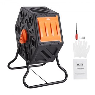 Bin de Compostaje, Tumbler de Compostaje Pequeño de 70 L, Cámara Rotativa Compacta con Puerta Deslizante y Estructura de Acero, Bin de Compostaje Libre de BPA para Jardín, Cocina, Patio, Exterior