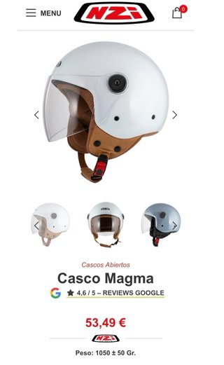 Casco Moto NZI Magma Blanco Talla S