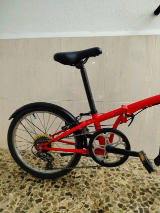 Bicicleta plegable B'twin Roja