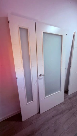 Puerta doble salón con cristal