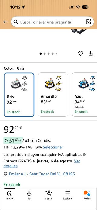 Andador bebé Costway 4 en 1 como nuevo