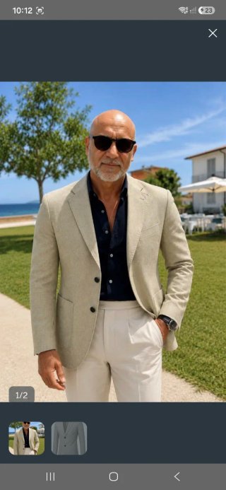 Americana Italiana de lino para hombre