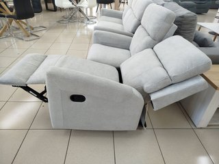 Sofá 2 plazas reclinable tela gris