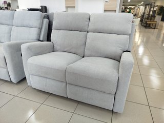 Sofá 2 plazas reclinable tela gris